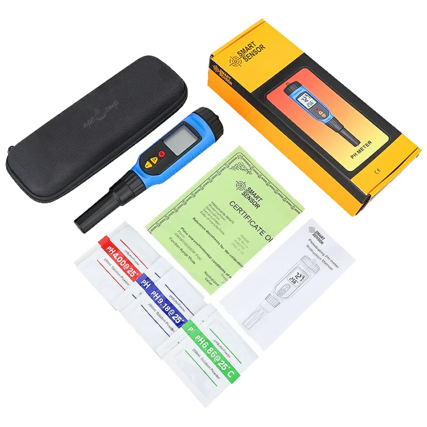 Ph-метр Smart Sensor в чехле с набором калибровочных растворов Ph-метр Smart Sensor в чехле с набором калибровочных растворов